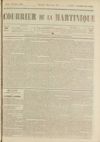 Le Courrier de la Martinique (1850, n° 67)