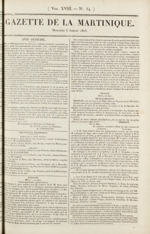Gazette de la Martinique (1825, n° 54)