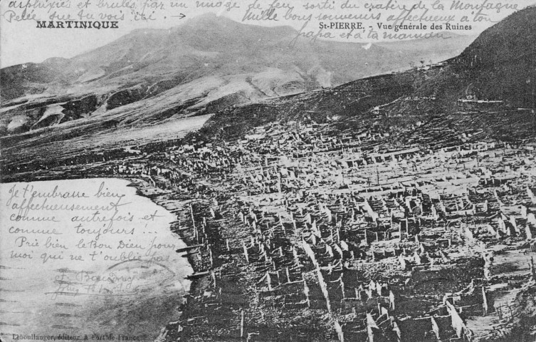 Martinique. Saint-Pierre. Vue générale des ruines