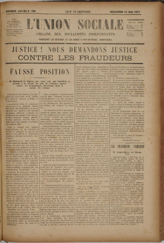 L'Union sociale (n° 780)