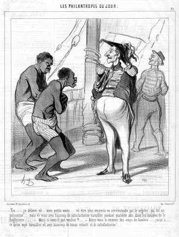 Les Philantropes du jour. [Réquisition par un marchand de 2 esclaves pour les colonies anglaises]