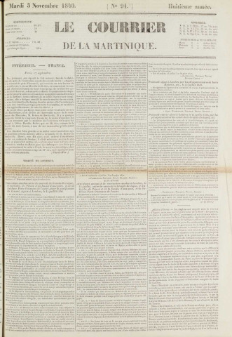 Le Courrier de la Martinique (1840, n° 91)