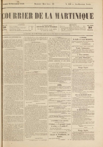 Le Courrier de la Martinique (1850, n° 109)