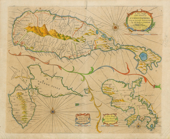 A new mapp of the island of St Christophers. A new mapp of Martineca. A new mapp of Guardalupa