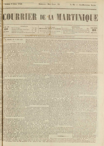 Le Courrier de la Martinique (1850, n° 65)