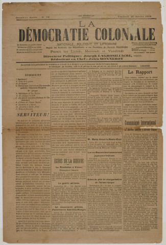 La Démocratie coloniale (n° 98)