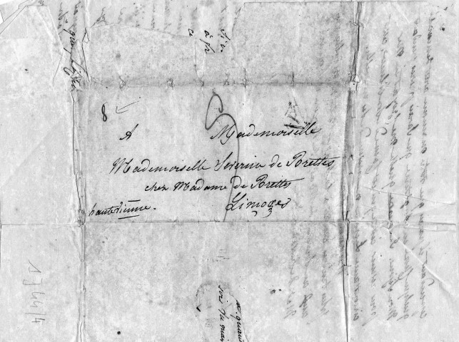 Famille de Brettes. Une lettre de 1819 de Sainte-Lucie