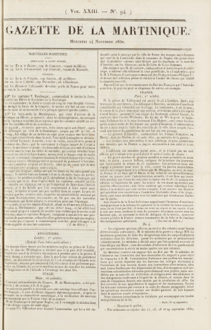 Gazette de la Martinique (1830, n° 94)