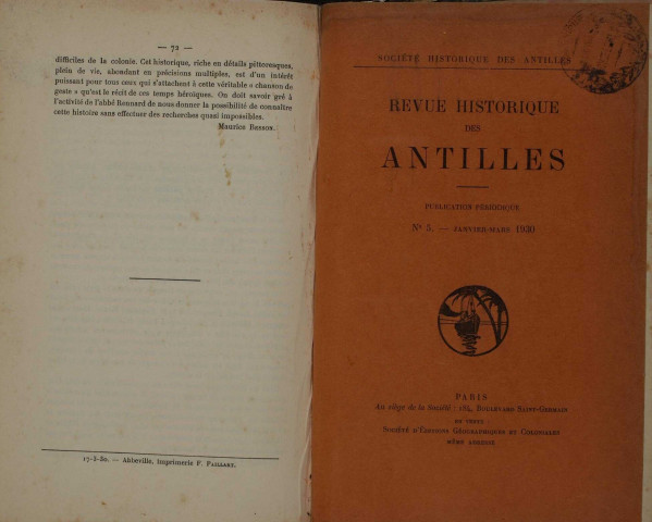 Revue historique des Antilles (n° 5)