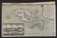 Plan der Insul Martinique. Prospect des Fort Royal. Plan de l'île de la Martinique. Vue du Fort Royal