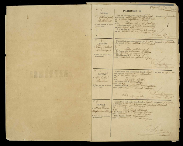 Baptêmes, mariages, sépultures