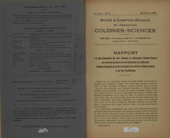 Revue de botanique appliquée et d'agriculture coloniale (n° 54)