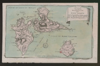 Plan der Insuln Guadeloupe und Marie Galante. Carte de l'île de la Guadeloupe et de Marie-Galante