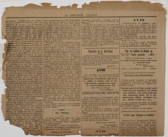 La Démocratie coloniale (n° 316)