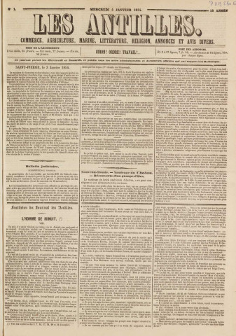 Les Antilles (1854, n° 1)