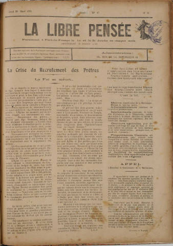 La Libre pensée (n° 17)