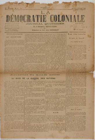 La Démocratie coloniale (n° 261)