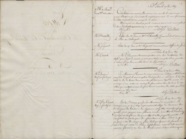 Correspondance de Louis-François Dubuc [1759-1830], intendant de la Martinique : registre