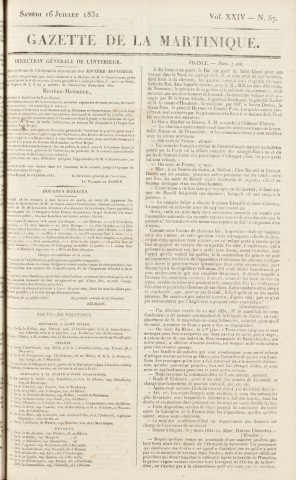 Gazette de la Martinique (1831, n° 57)