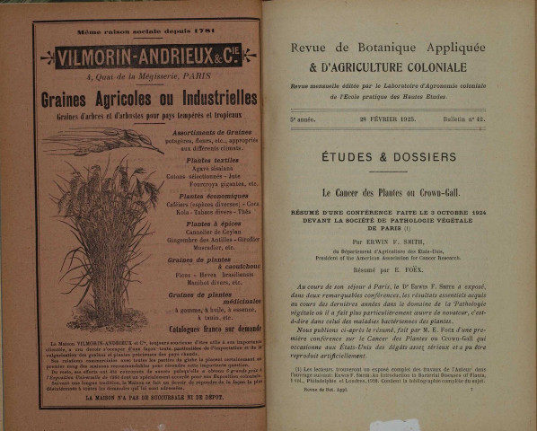 Revue de botanique appliquée et d'agriculture coloniale (n° 42)