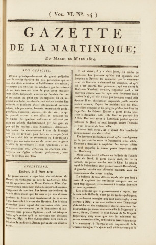 Gazette de la Martinique (1814, n° 24)