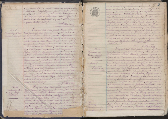 Naissances, mariages, décès, reconnaissances