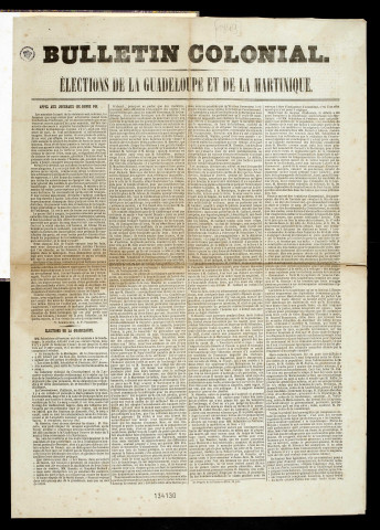 Bulletin colonial. Elections de la Guadeloupe et de la Martinique