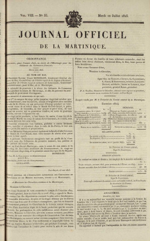 Journal Officiel de la Martinique (1825, n° 55)