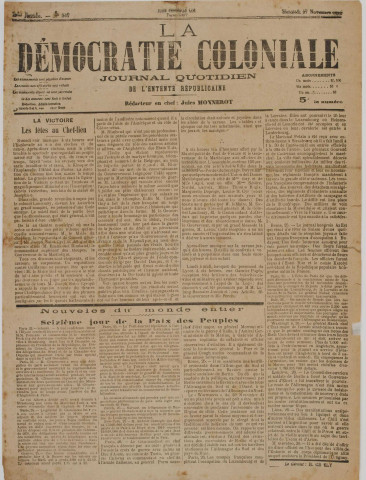 La Démocratie coloniale (n° 297)