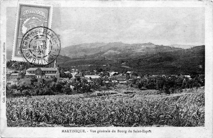 Martinique. Vue générale du bourg du Saint-Esprit