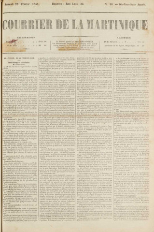 Le Courrier de la Martinique (1851, n° 16)