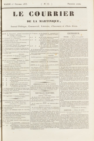 Le Courrier de la Martinique (1833, n° 53)