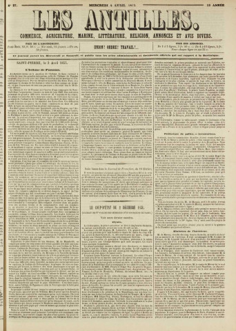 Les Antilles (1855, n° 27)