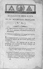 Bulletin des lois de la République Française, n° 61