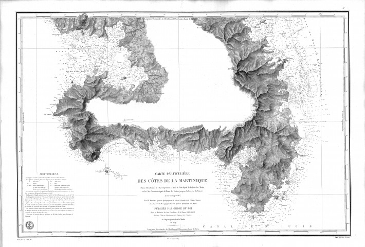 Atlas de la Martinique. Carte particulière des côtes de la Martinique