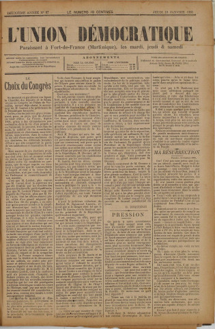 L'Union démocratique (n° 87)