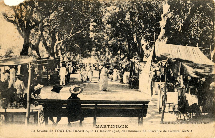 Martinique. La Savane de Fort-de-France, le 23 janvier 1910, en l'honneur de l'escadre de l'Amiral Auvert