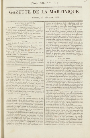 Gazette de la Martinique (1820, n° 13)