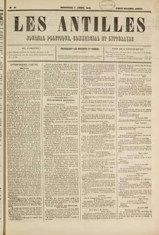 Les Antilles (1868, n° 27)