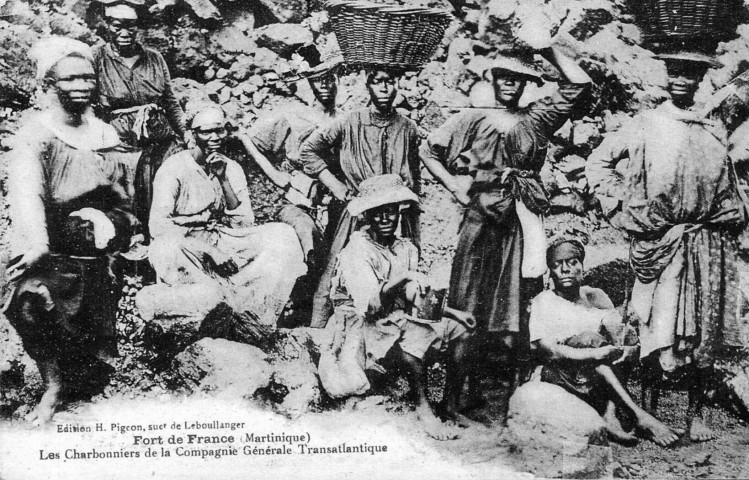 Fort-de-France (Martinique). Les Charbonniers de la Compagnie Générale Transatlantique