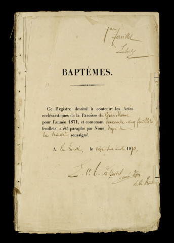 Baptêmes, mariages, sépultures