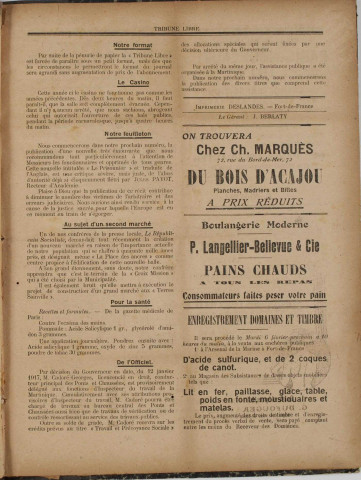 La Tribune libre (n° 1)