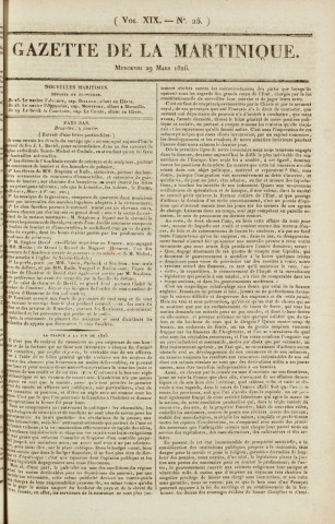 Gazette de la Martinique (1826, n° 25)