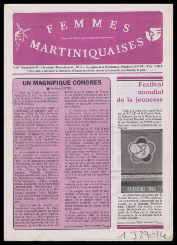 Femmes martiniquaises, organe de l'Union des femmes de la Martinique