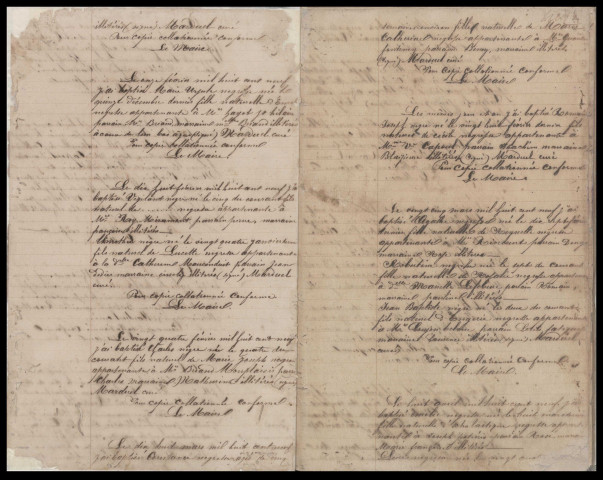 Population esclave : baptême, mariages, sépultures