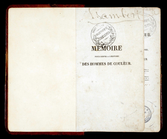 Mémoire justificatif des hommes de couleur de la Martinique condamnés par arrêt de la cour royale de cette colonie, contenant l'histoire des hommes de couleur dans les colonies françaises ; suivi de Rapport fait à la chambre des pairs par M. le Comte de Cornet, sur la pétition des trois hommes de couleur de la Martinique, séance du 6 mai 1826 ; impressions de la chambre, No 97