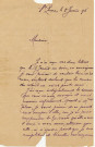 Lettre signée "Dame Victor" à monsieur (?) à propos du règlement d'une dette
