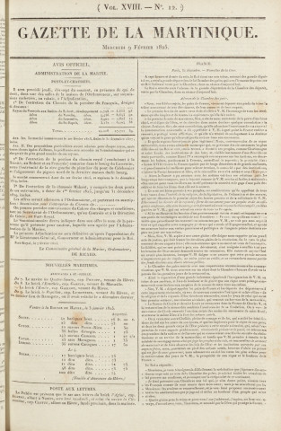 Gazette de la Martinique (1825, n° 12)
