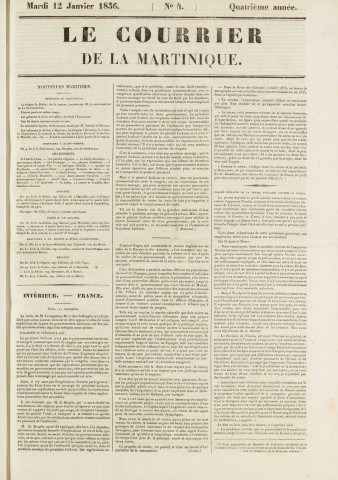 Le Courrier de la Martinique (1836, n° 4)