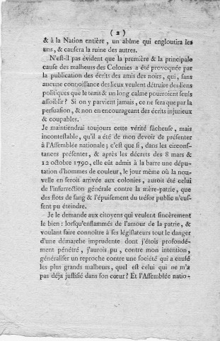 Société des amis des noirs : motifs de la motion faite à l'Assemblée nationale par M. Arthur Dillon, député de la Martinique, concernant l'action de cette société